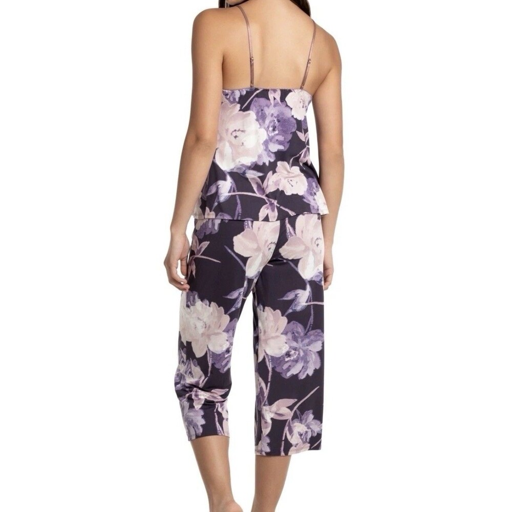 Linea Donatella Women's Violette 2-Piece, Cropped Knit Pajamas Set, Plum, Small - Picture 1 of 6